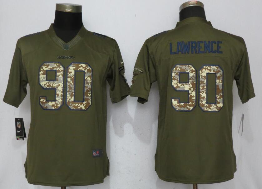 Women Dallas cowboys #90 Lawrence Green Nike Salute To Service Limited NFL Jerseys->->Women Jersey
